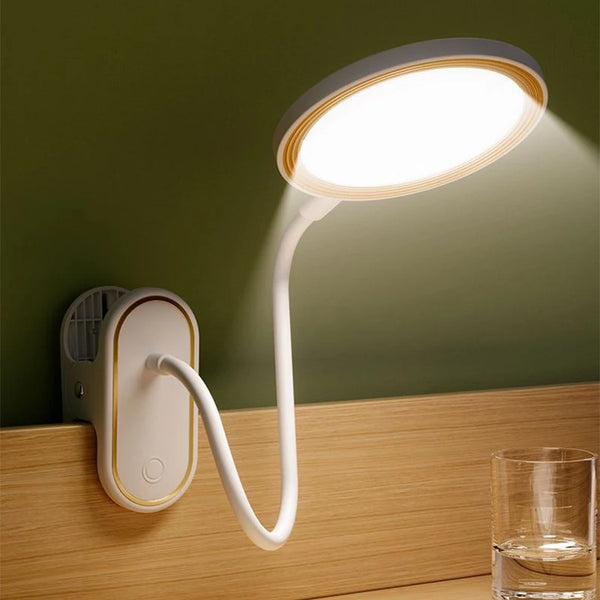 USB Rechargeable LED Table Lamp with Clip – Touch Control & 3 Dimming Modes