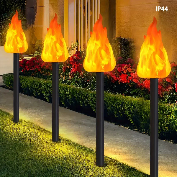 Solar LED Flame Lights (1/2pcs) – Flickering Outdoor Lamps for Garden & Pathway Decor