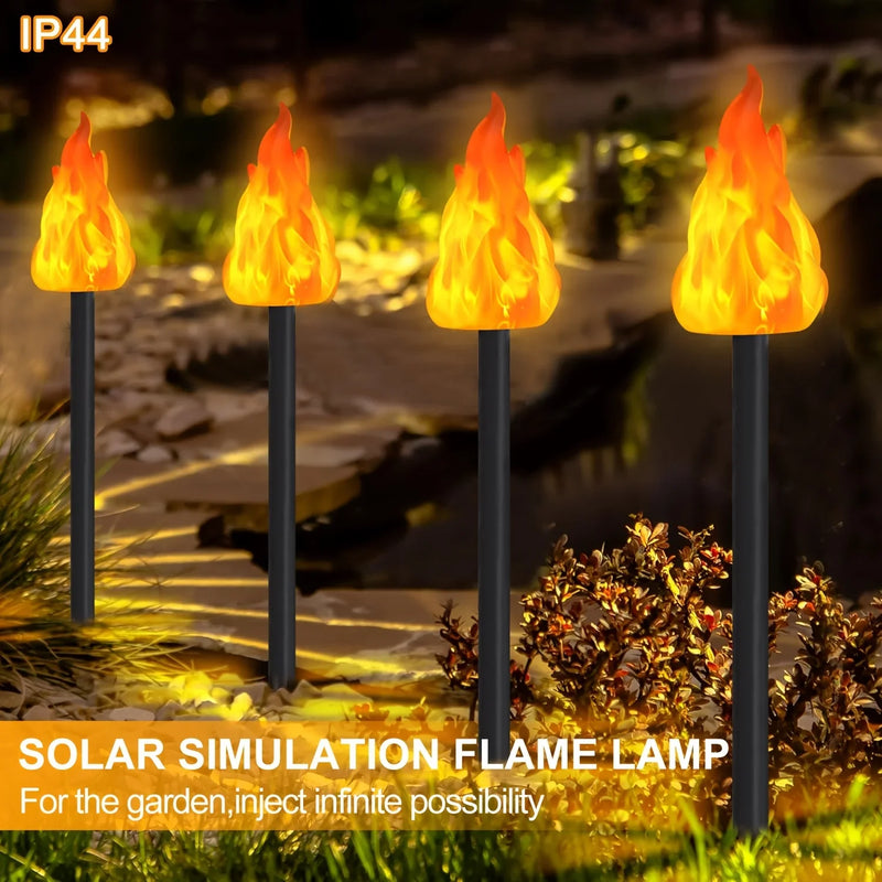 Solar LED Flame Lights (1/2pcs) – Flickering Outdoor Lamps for Garden & Pathway Decor